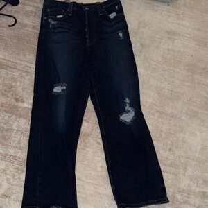 Women's Ripped Dark Blue Levi’s Jeans